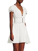 Piper Lace-Trimmed Cotton Minidress