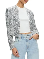 New Harvey Sequin Cropped Jacket