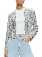 New Harvey Sequin Cropped Jacket