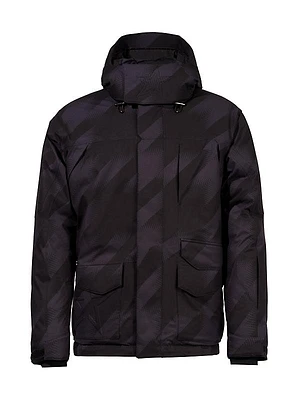 Max Houndstooth Down Hooded Ski Parka