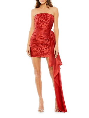 Strapless Ruched Draped Minidress