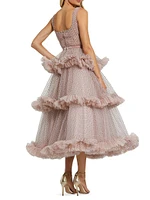 Polka Dot Ruffle Tulle Cocktail Dress