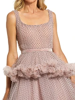 Polka Dot Ruffle Tulle Cocktail Dress