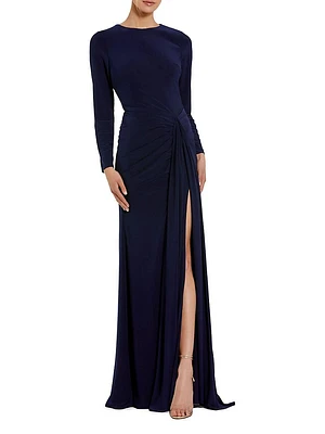 Jersey Ruched Waist Slip Gown