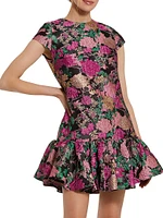 Brocade Floral Cocktail Minidress