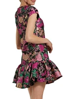 Brocade Floral Cocktail Minidress