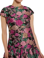 Brocade Floral Cocktail Minidress