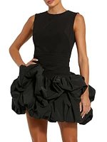 Gathered Taffeta Cocktail Minidress