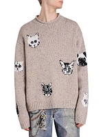 Kuelu Cat Jacquard Wool-Blend Sweater