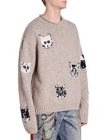 Kuelu Cat Jacquard Wool-Blend Sweater