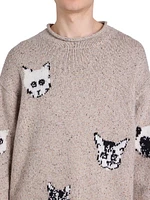 Kuelu Cat Jacquard Wool-Blend Sweater