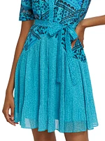 Ally Pleated Silk Minidress