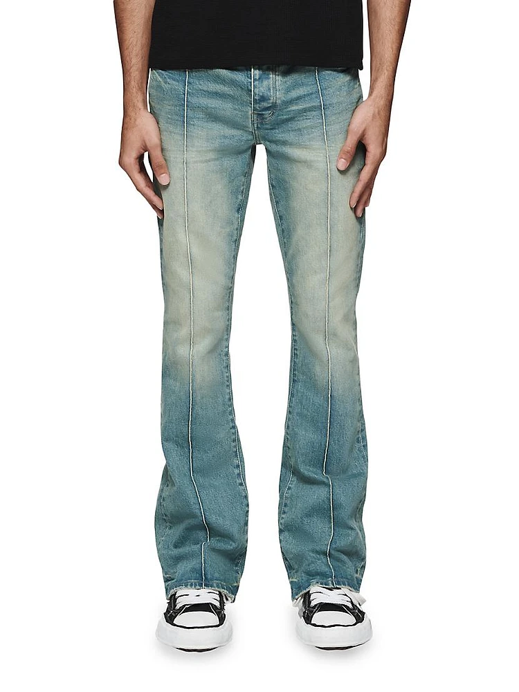 P004 Pintuck Flared Jeans