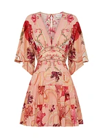 Floral Silk Tiered Minidress