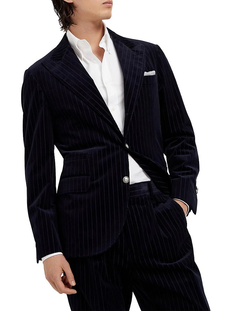 Comfort Cotton Pinstripe Corduroy Deconstructed Blazer