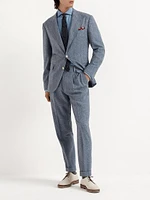 Stripe Flannel Deconstructed Blazer with Large Peak Lapels