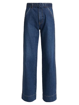 Taylor Belted Wide-Leg Jeans