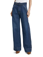 Taylor Belted Wide-Leg Jeans