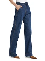 Taylor Belted Wide-Leg Jeans