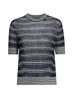 Tula Striped Linen-Blend Knit Top