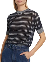 Tula Striped Linen-Blend Knit Top