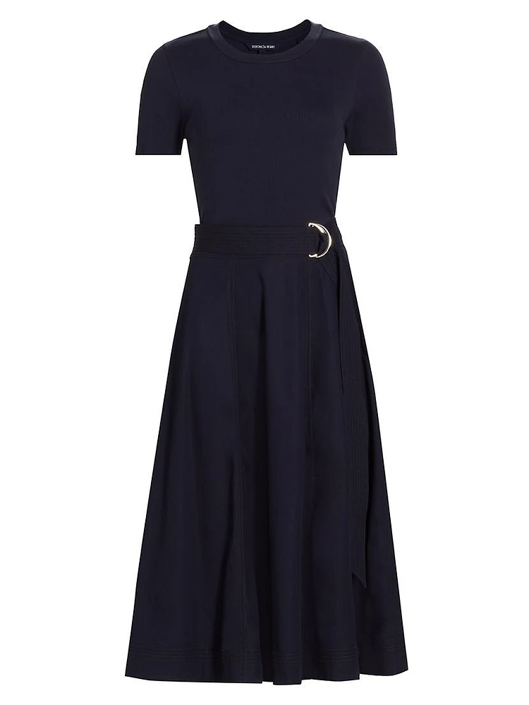 Facia T-Shirt Belted Midi-Dress