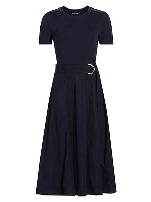 Facia T-Shirt Belted Midi-Dress