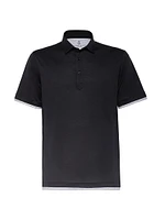 Silk and Cotton Lightweight Jersey Polo Shirt