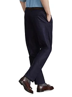 Virgin Wool Flannel Leisure Fit Trousers