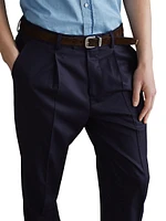 Virgin Wool Flannel Leisure Fit Trousers