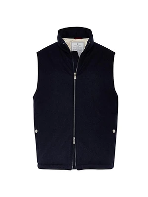 Bonded Wool Flannel Down Vest