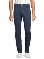 Twill Slim-Straight Pants