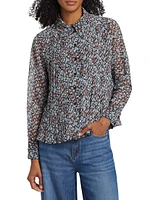 Floral Georgette Pleated Shirt