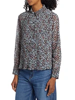 Floral Georgette Pleated Shirt