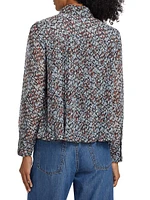 Floral Georgette Pleated Shirt