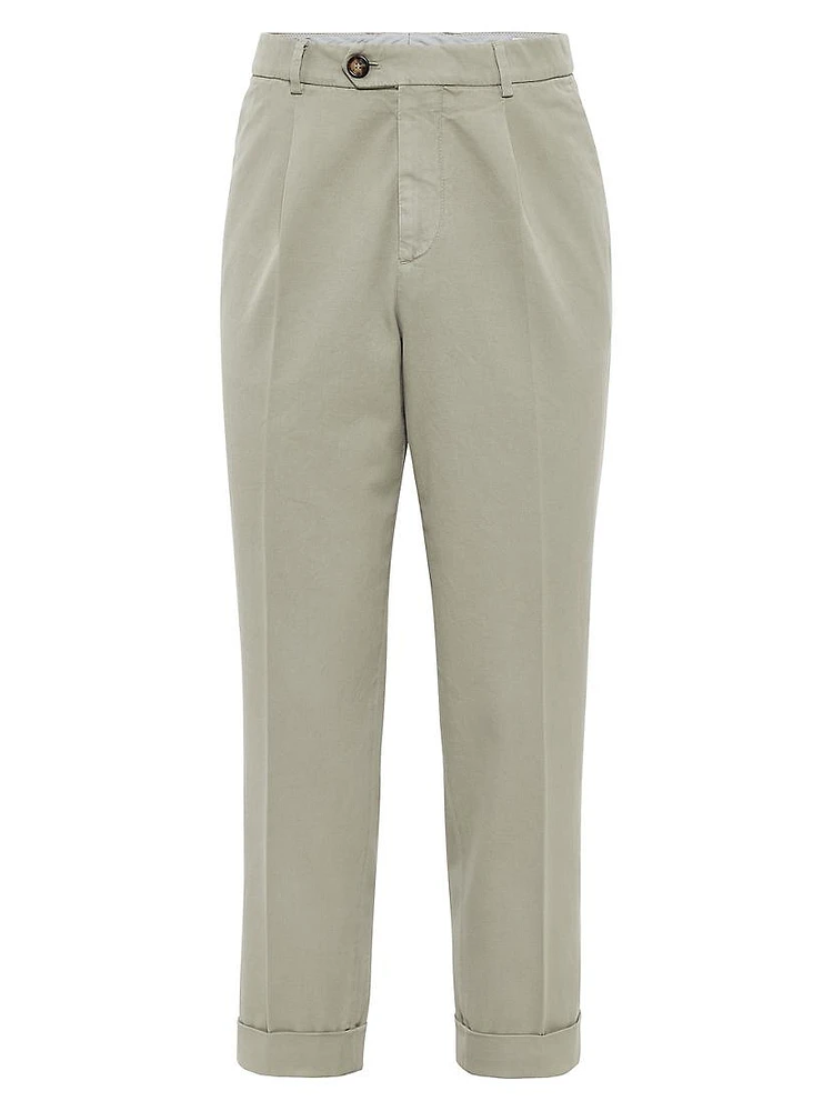 Leisure Fit Trousers Twisted Cotton Gabardine