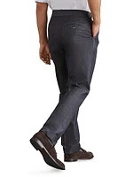 Denim Tailor Fit Trousers with Reversed Double Pleats