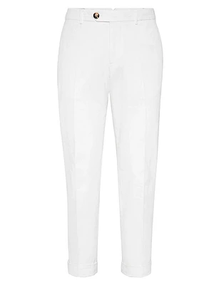 Italian Fit Trousers Twisted Cotton Gabardine