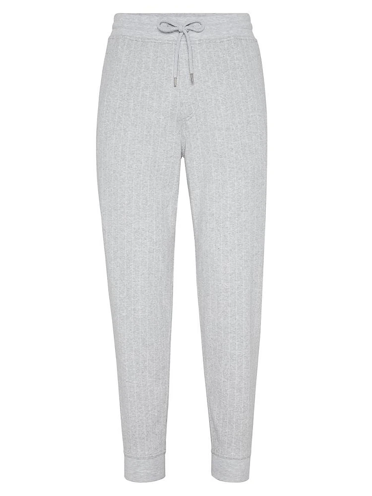 Chalk Stripe French Terry Double Cloth Jogger