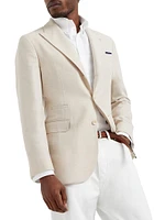 Wool, Silk And Cashmere Diagonal Deconstructed Blazer