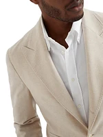 Wool, Silk And Cashmere Diagonal Deconstructed Blazer