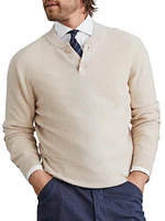 Cashmere Waffle Stitch Knit Polo