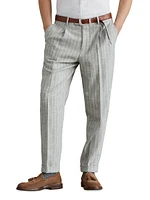 Stripe Leisure Fit Trousers with Pleats