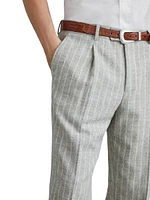 Stripe Leisure Fit Trousers with Pleats