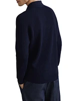 Cotton English Rib Knit Polo with Long Raglan Sleeves