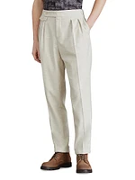 Leisure Fit Trousers with Pleats and Waist Tabs