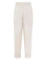 Relaxed Fit Trousers with Double Pleats