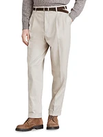 Relaxed Fit Trousers with Double Pleats