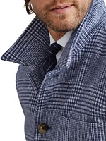 Wool Prince of Wales Shirt Style Bomber Jacket