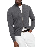 Cashmere Turtleneck Cardigan with Zipper